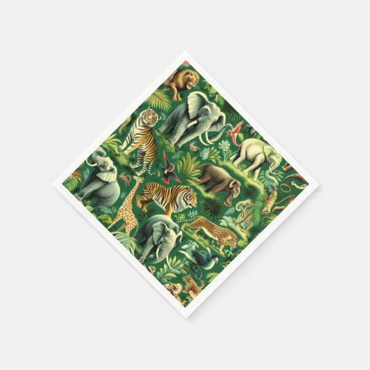 Vintages Jungtiermuster Serviette (Ecke)