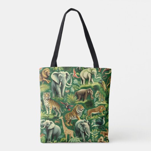 Vintages Jungtiermuster Tasche (Rückseite)