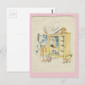 Vintages "Just Arrived" Baby mit Stork Postkarte (Vorne/Hinten)