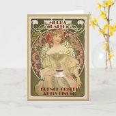 Vintages Kaffee-Plakat Karte (Gelbe Blume)
