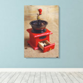 Vintages Kaffeemaschine Leinwanddruck (Insitu (Holzboden))