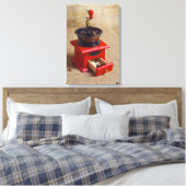 Vintages Kaffeemaschine Leinwanddruck (Insitu (Schlafzimmer))