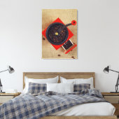 Vintages Kaffeemaschine Leinwanddruck (Insitu (Schlafzimmer))