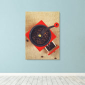 Vintages Kaffeemaschine Leinwanddruck (Insitu (Holzboden))