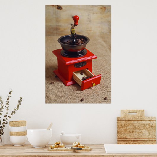 Vintages Kaffeemaschine Poster (Küche)