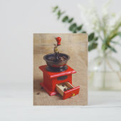 Vintages Kaffeemaschine Postkarte (Stehend Vorderseite)