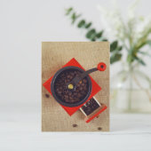Vintages Kaffeemaschine Postkarte (Stehend Vorderseite)