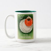 Vintages Kaffeepistro Retro Zweifarbige Tasse (Links)