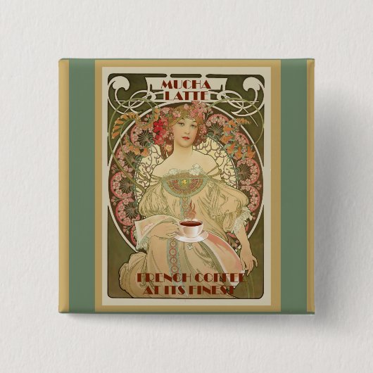 Vintages Kaffeeposter Button (Vorderseite)