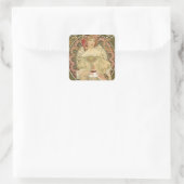 Vintages Kaffeeposter Quadratischer Aufkleber (Tasche)