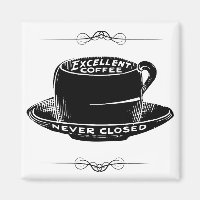 Vintages Kaffeetassen-Schild schwarz-weiß
