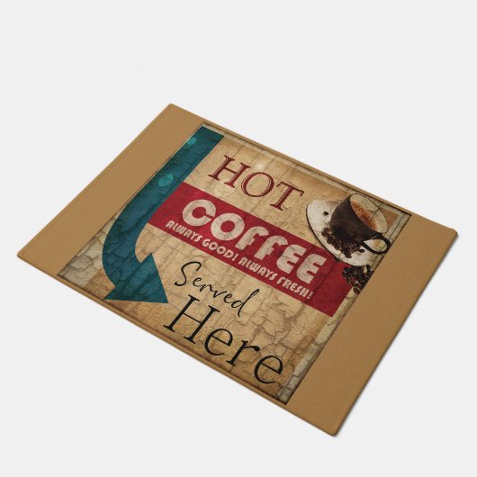 Vintages Kaffeezeichen Fußmatte (Schrägansicht)