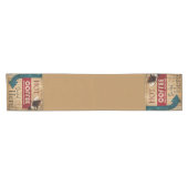 Vintages Kaffeezeichen Kurzer Tischläufer (Horizontal)