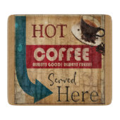 Vintages Kaffeezeichen Schneidebrett (Vorderseite)
