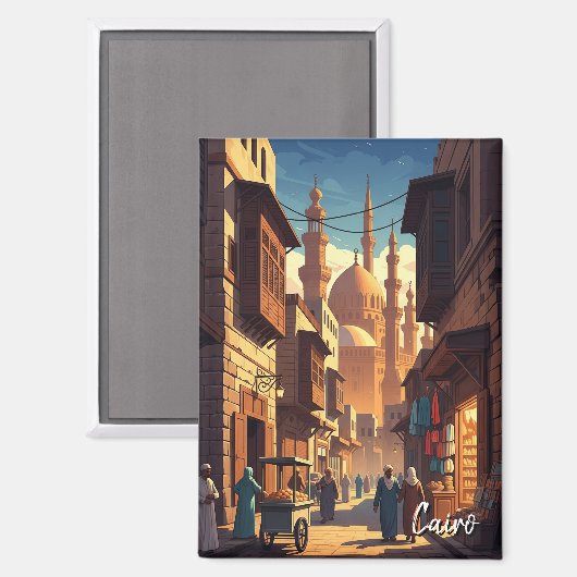 Vintages Kairo Ägypten Magnet (Vorderseite/Rückseite)