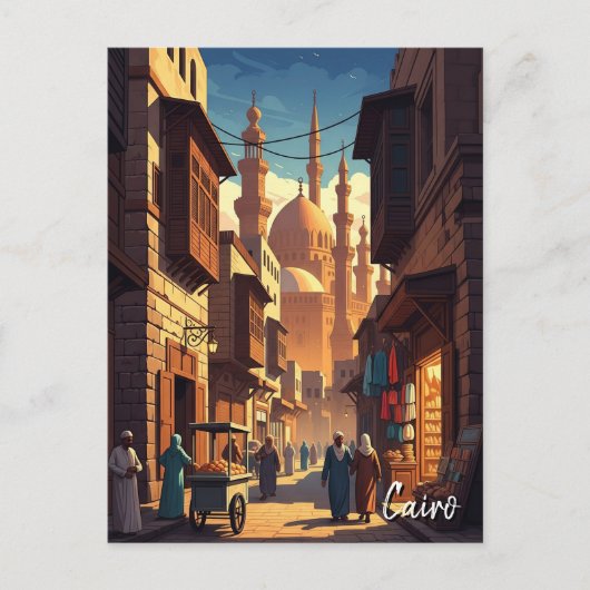 Vintages Kairo Ägypten Postkarte (Vorderseite)