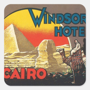 Vintages Kairo Ägypten Quadratischer Aufkleber
