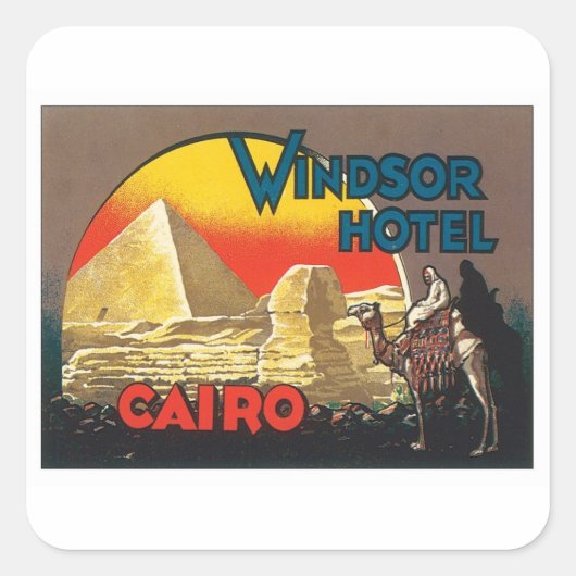 Vintages Kairo Ägypten Quadratischer Aufkleber (Vorderseite)