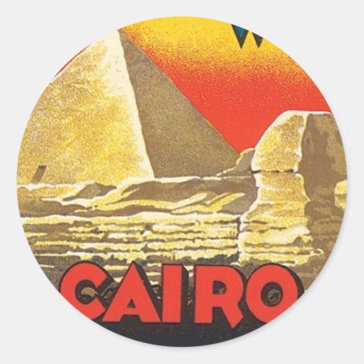 Vintages Kairo Ägypten Runder Aufkleber (Vorderseite)