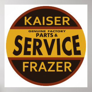 Vintages Kaiser-Frazer-Service-Zeichen Poster