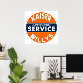 Vintages Kaiser Willys Service-Zeichen Poster (Heimbüro)