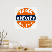 Vintages Kaiser Willys Service-Zeichen Poster (Küche)