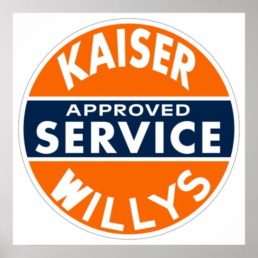 Vintages Kaiser Willys Service-Zeichen Poster (Vorne)