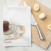 Vintages Kakao viktorianische heiße Schokolade ele Geschirrtuch (Viertel Falte)