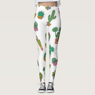 Vintages Kakteen: Nahtloses Musterdesign. Leggings