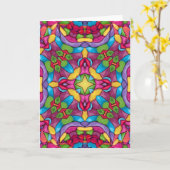 Vintages Kaleidoskop aus Hartglas Karte (Gelbe Blume)