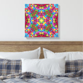 Vintages Kaleidoskop aus Hartglas Leinwanddruck (Insitu (Schlafzimmer))