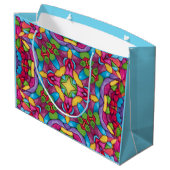 Vintages Kaleidoskop Große Geschenktüte (Rückseite Schrägansicht)