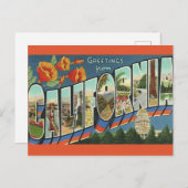 Vintages Kalifornien Gruß Postkarte (Vorne/Hinten)
