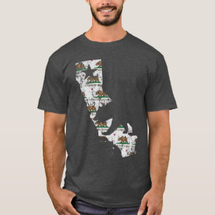 Vintages Kalifornien-Staats-Flaggen-Bärn-Muster T-Shirt