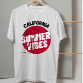 Vintages Kalifornien Surfen Rote Sonnensegel T-Shirt