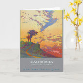 Vintages Kalifornien Vereinte Staaten Grußkarte Karte (Gelbe Blume)