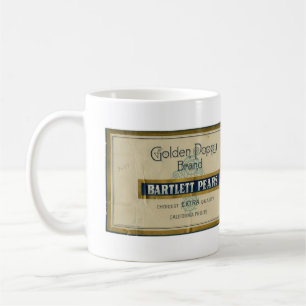 Vintages kalifornisches Birnenzetikett Kaffeetasse