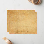 Vintages Kalligrafisches Skript Klassisches Monogr Mitteilungskarte (Vorderseite/Rückseite Beispiel)