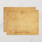 Vintages Kalligrafisches Skript Klassisches Monogr Mitteilungskarte (Vorne/Hinten)