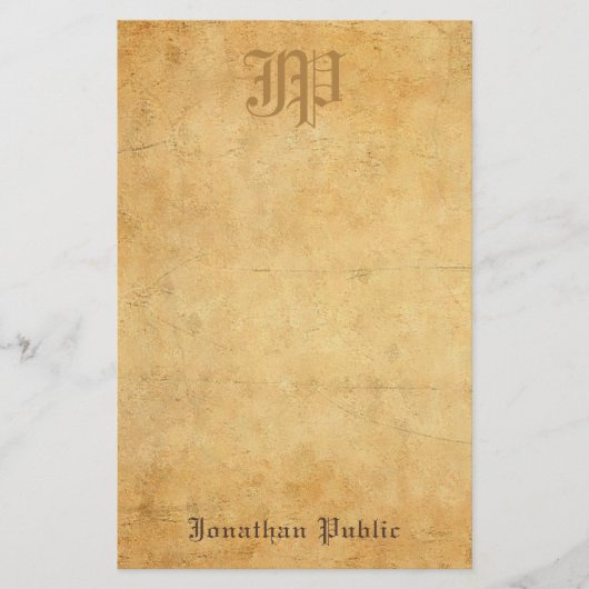 Vintages Kalligraphie-Monogramm-cooler alter Briefpapier (Vorderseite)