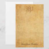 Vintages Kalligraphie-Monogramm-cooler alter Briefpapier (Vorne/Hinten)