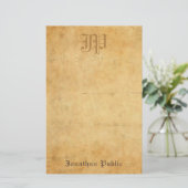 Vintages Kalligraphie-Monogramm-cooler alter Briefpapier (Stehend Vorderseite)