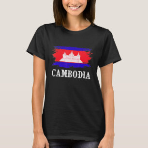 Vintages Kambodscha Flag I Liebe Kambodscha T-Shirt