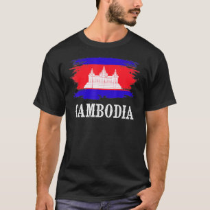 Vintages Kambodscha Flag I Liebe Kambodscha T-Shirt