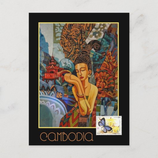 Vintages Kambodscha Postkarte (Vorderseite)