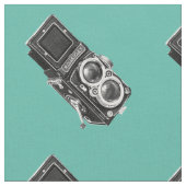 Vintages Kamera-Neuheits-Gewebe Stoff (Nahaufnahme)