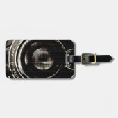 Vintages Kameraobjektiv Gepäckanhänger (Vorderseite horizontal)