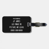 Vintages Kameraobjektiv Gepäckanhänger (Rückseite horizontal)