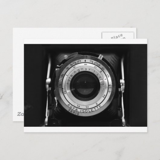 Vintages Kameraobjektiv Postkarte (Vorne/Hinten)
