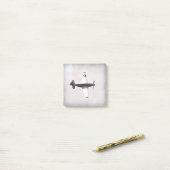 Vintages Kampfflugzeug graue Post-it Klebezettel (Auf Schreibtisch)